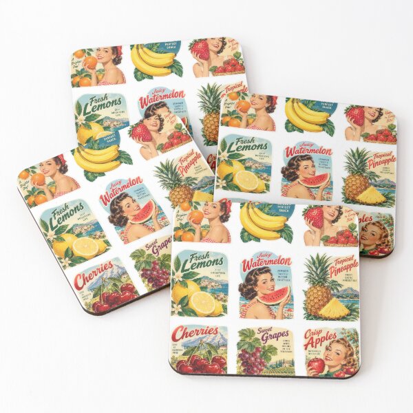 Item preview, Sticker Decal Set - Vintage Fruit Charm Collage designed and sold by ForeverPrintsOK.