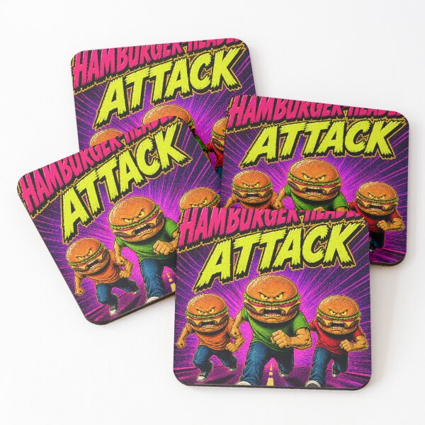 Item preview, Hamburger Headed Attack Neon Comic Art designed and sold by Odd Alien Lab.