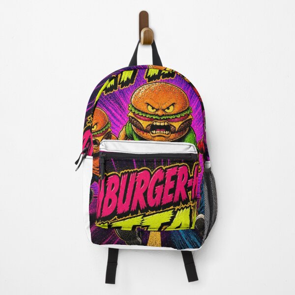 Item preview, Hamburger Headed Attack Neon Comic Art designed and sold by Odd Alien Lab.