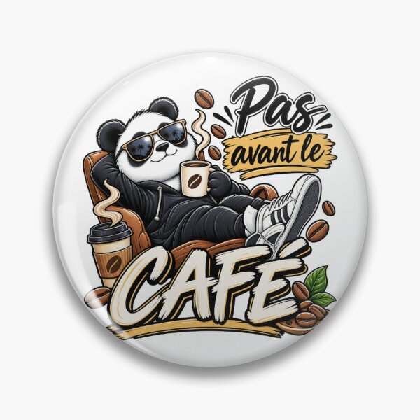 Artikelvorschau, Nicht vor dem Kaffee – Humorvolles Panda-Café-Design entworfen und verkauft von POP FACTORY.