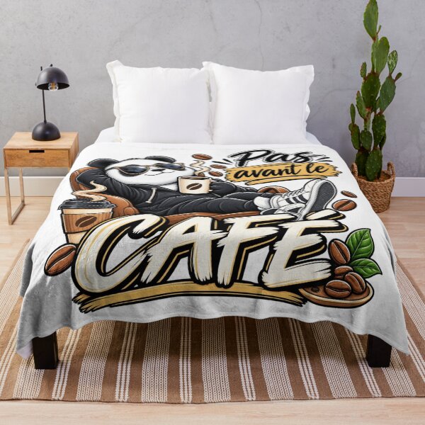 Item preview, Not Before Coffee – Humorous Panda Cafe Design designed and sold by POP FACTORY.