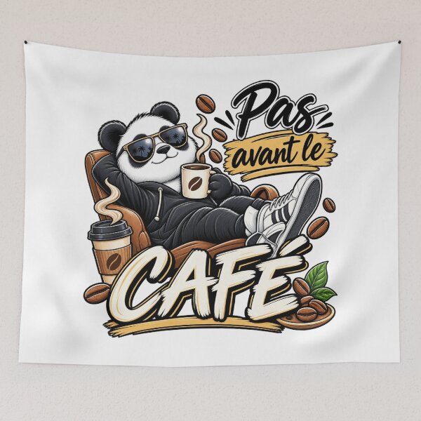 Item preview, Not Before Coffee – Humorous Panda Cafe Design designed and sold by POP FACTORY.