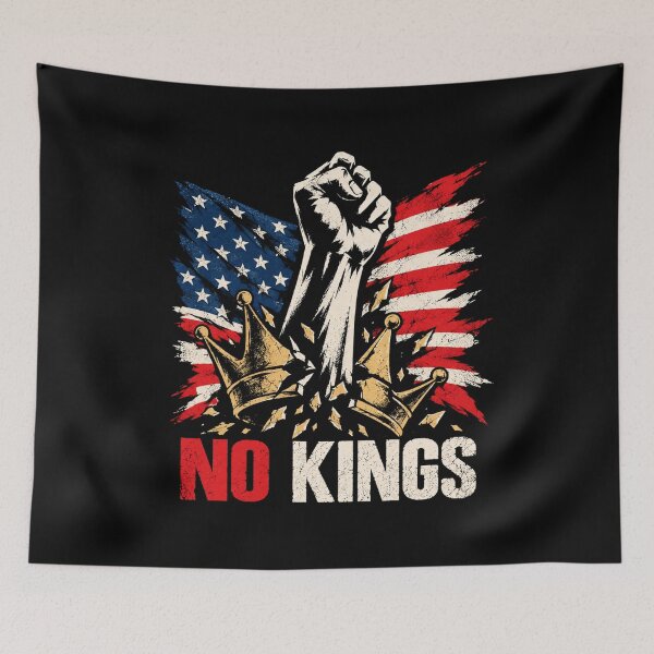 Item preview, No Kings American Flag Middle Finger Protest designed and sold by TEEJAMBOREE.