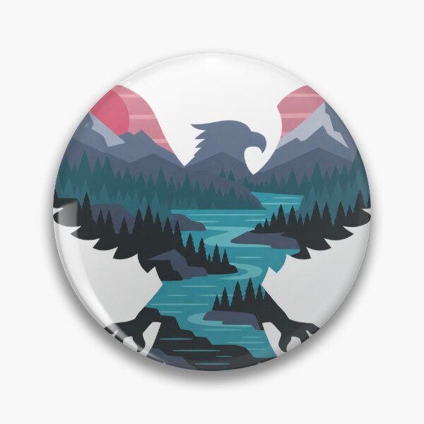 Item preview, Eagle over neon landscape designed and sold by LongIslandDesgn.