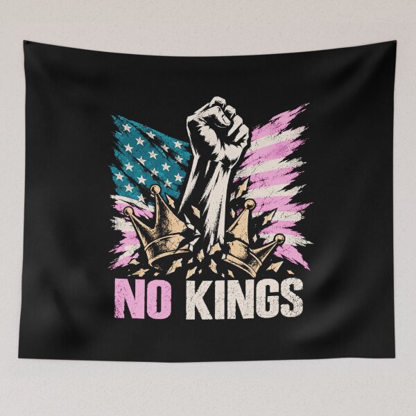 Item preview, No Kings American Flag Middle Finger Protest designed and sold by TEEJAMBOREE.