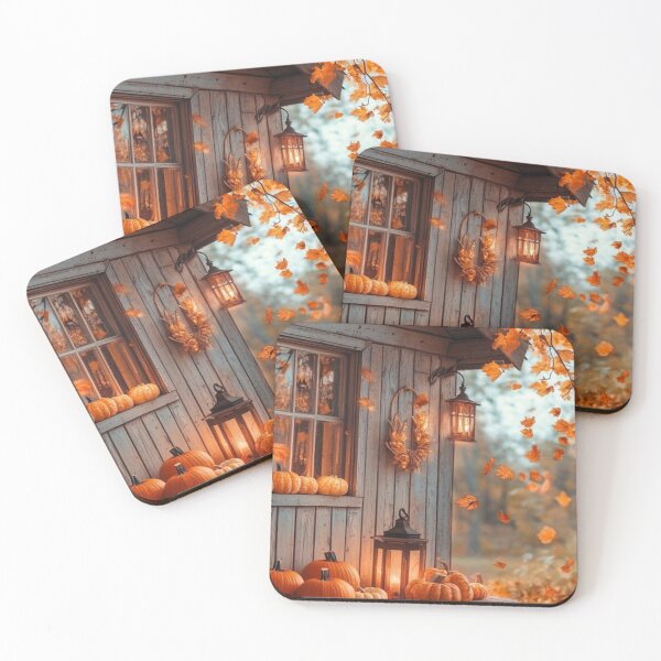 Item preview, Cozy Autumn Cabin Porch with Pumpkins — Scenic Fall Countryside Aesthetic designed and sold by LYAN-STORE.