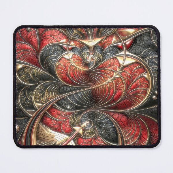 Item preview, Ornate Red and Gold Metallic Fractal designed and sold by Frackxion.