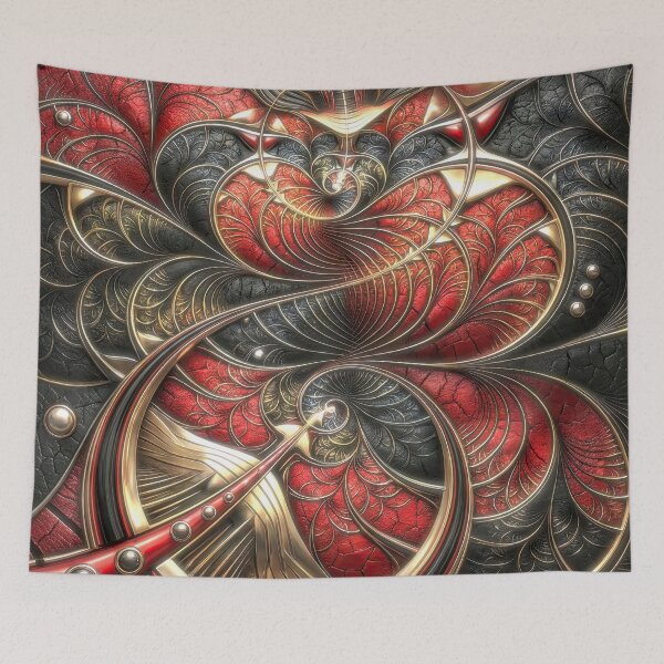 Item preview, Ornate Red and Gold Metallic Fractal designed and sold by Frackxion.