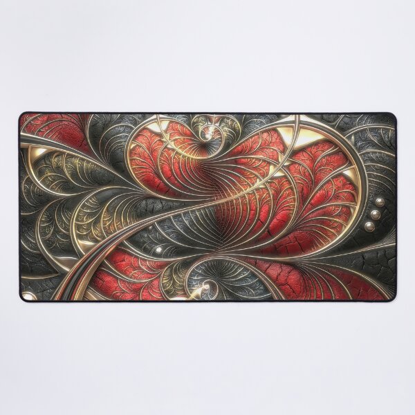 Item preview, Ornate Red and Gold Metallic Fractal designed and sold by Frackxion.