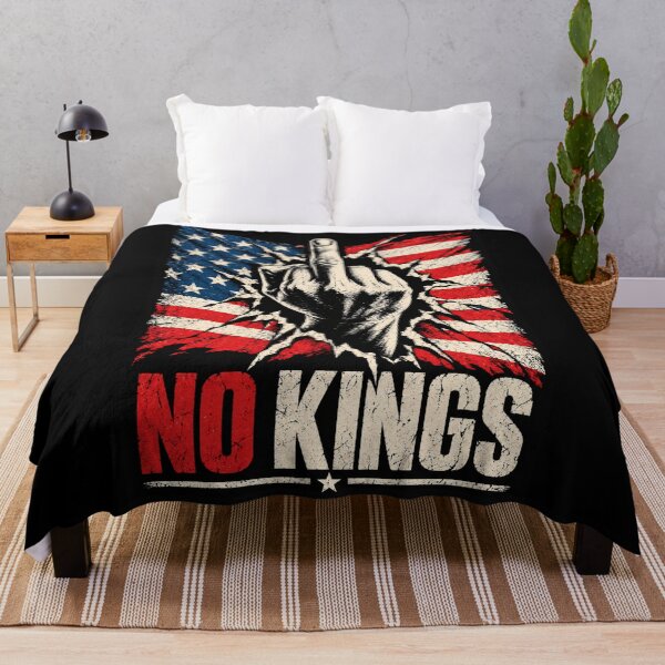 Item preview, No Kings American Flag Middle Finger Protest designed and sold by TEEJAMBOREE.