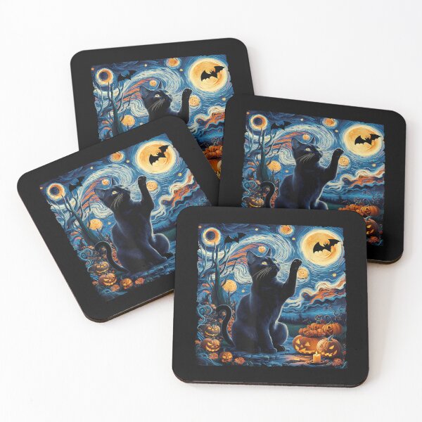 Item preview, black cat starry night van gogh halloween costume men women  designed and sold by 3INEKMIZAN.