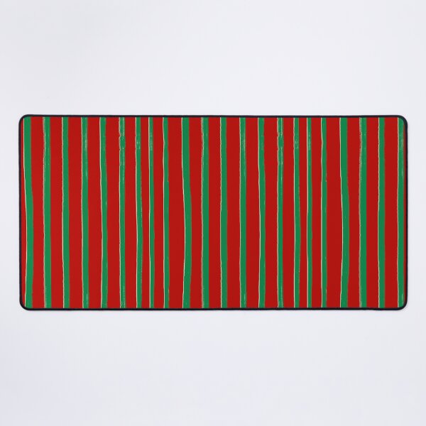 Item preview, Green Brush Stroke Stripes on Red, Christmas Pattern designed and sold by OneThreeSix.