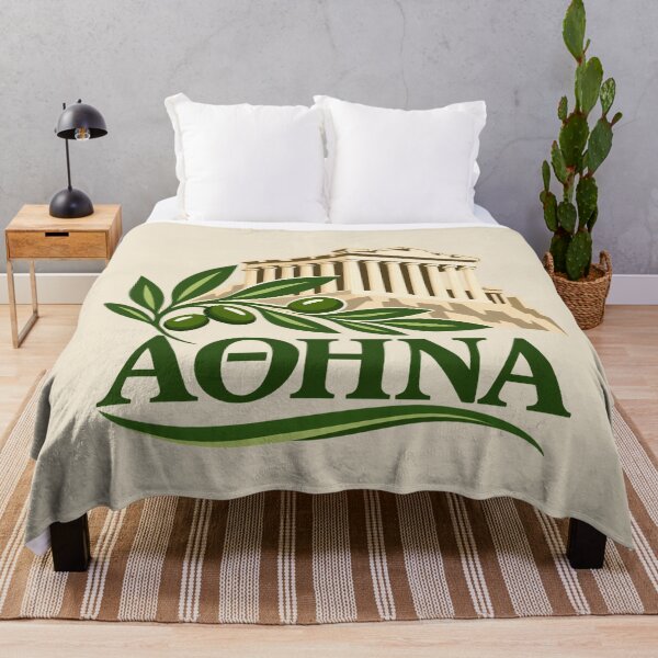 Item preview, Athina Typography Design with Parthenon | Greek Heritage Travel Art designed and sold by MetaModel Editions.