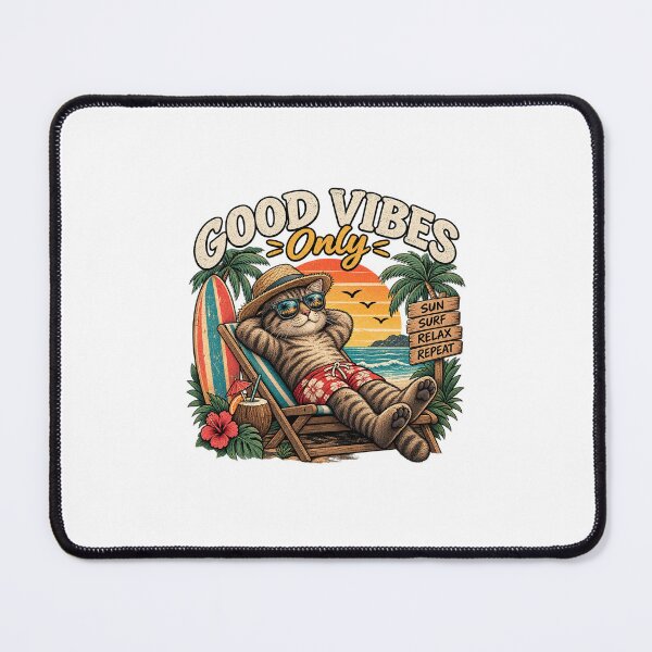 Item preview, Cool Cat Surf Beach Vintage Tropical Illustration designed and sold by lovepower.
