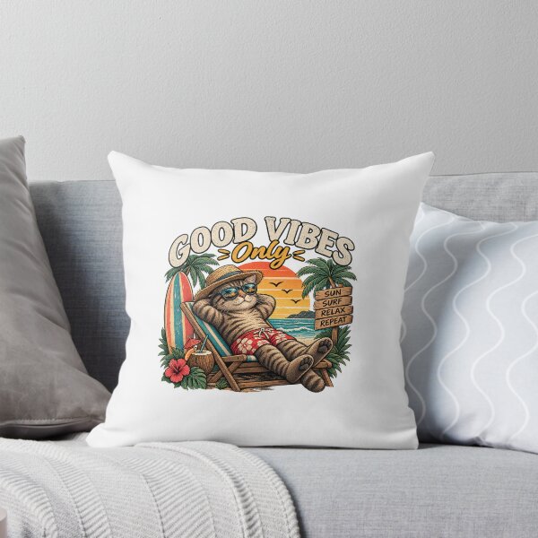 Item preview, Cool Cat Surf Beach Vintage Tropical Illustration designed and sold by lovepower.