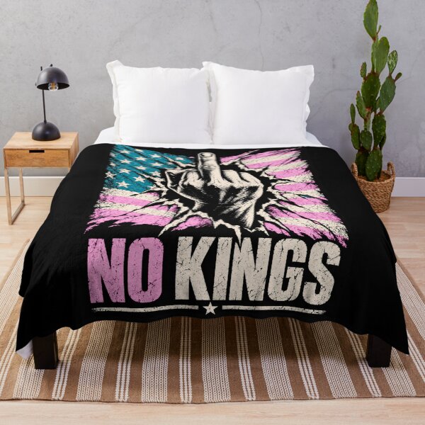 Item preview, No Kings American Flag Middle Finger Protest designed and sold by TEEJAMBOREE.