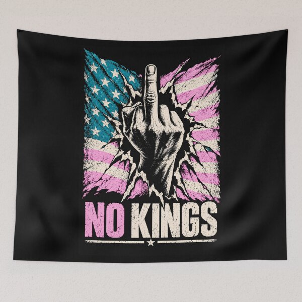 Item preview, No Kings American Flag Middle Finger Protest designed and sold by TEEJAMBOREE.
