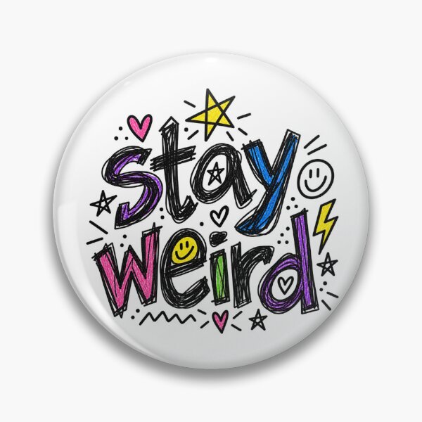 Item preview, Stay Weird Doodle Sticker | Cute Retro Doodle Quote | Fun Positive Aesthetic Decal designed and sold by CajunStudios.