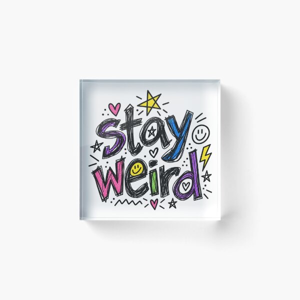 Item preview, Stay Weird Doodle Sticker | Cute Retro Doodle Quote | Fun Positive Aesthetic Decal designed and sold by CajunStudios.
