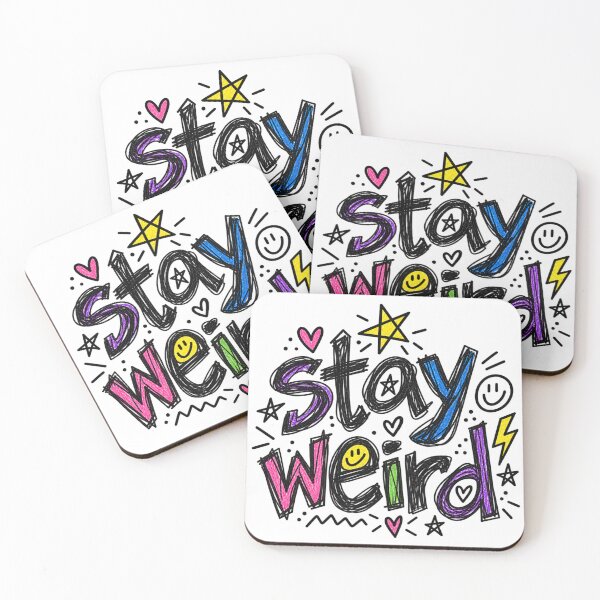 Item preview, Stay Weird Doodle Sticker | Cute Retro Doodle Quote | Fun Positive Aesthetic Decal designed and sold by CajunStudios.