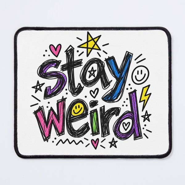 Item preview, Stay Weird Doodle Sticker | Cute Retro Doodle Quote | Fun Positive Aesthetic Decal designed and sold by CajunStudios.