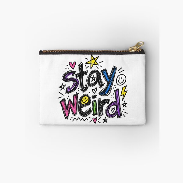Item preview, Stay Weird Doodle Sticker | Cute Retro Doodle Quote | Fun Positive Aesthetic Decal designed and sold by CajunStudios.