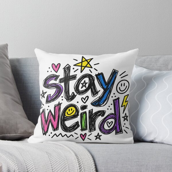 Item preview, Stay Weird Doodle Sticker | Cute Retro Doodle Quote | Fun Positive Aesthetic Decal designed and sold by CajunStudios.