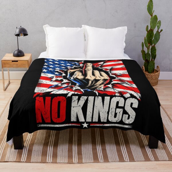 Item preview, No Kings American Flag Middle Finger Protest designed and sold by TEEJAMBOREE.