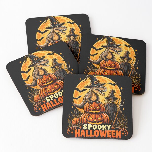 Item preview, Spooky Halloween - T-Rex Witch Dinosaur & Scarecrow Retro Horror designed and sold by Final Chance Designs⭐️⭐️⭐️⭐️⭐️.