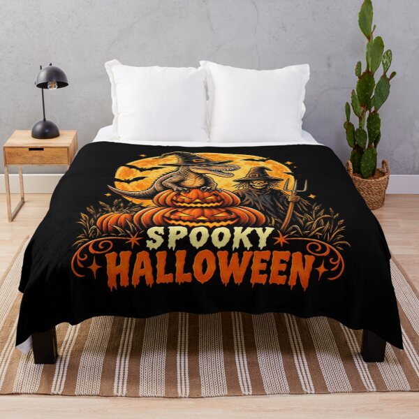 Item preview, Spooky Halloween - T-Rex Witch Dinosaur & Scarecrow Retro Horror designed and sold by Final Chance Designs⭐️⭐️⭐️⭐️⭐️.