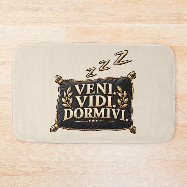 Item preview, Veni Vidi Dormivi Latin Quote Typography | Funny Home Decor Pillow designed and sold by MetaModel Editions.