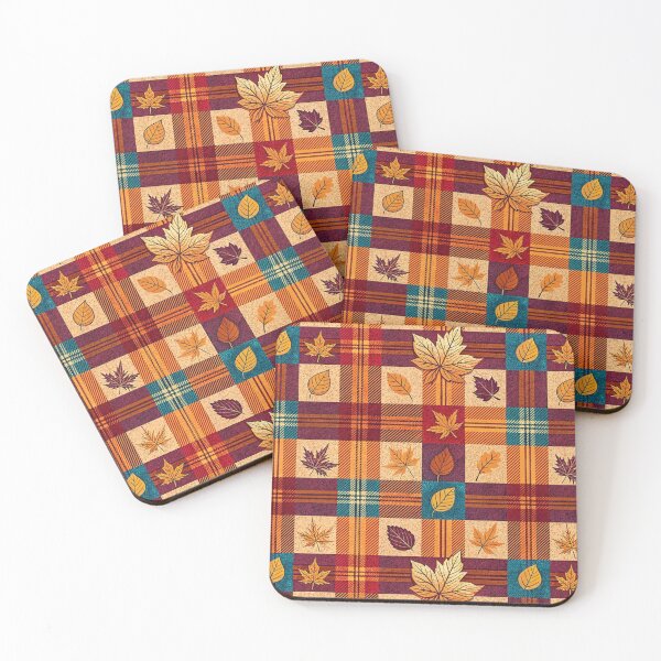 Item preview, Cozy Autumn Plaid and Leaves Seamless Pattern — Orange Tartan Foliage Aesthetic designed and sold by LYAN-STORE.