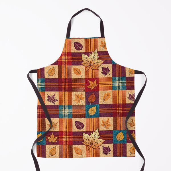 Item preview, Cozy Autumn Plaid and Leaves Seamless Pattern — Orange Tartan Foliage Aesthetic designed and sold by LYAN-STORE.