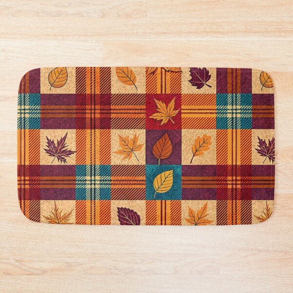 Item preview, Cozy Autumn Plaid and Leaves Seamless Pattern — Orange Tartan Foliage Aesthetic designed and sold by LYAN-STORE.