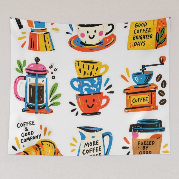 Item preview, Sticker Decal Set - Cute Coffee Sticker Pack | Whimsical Café Lover Doodle Collection designed and sold by ForeverPrintsOK.