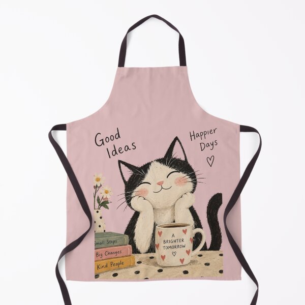 Item preview, Cute Cat With Coffee – Naive Folk Art Cat Illustration designed and sold by Adela80.
