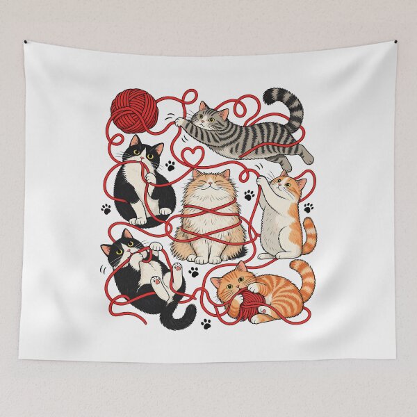 Item preview, Funny Cats Knitting Yarn Lover Crochet Cat designed and sold by andre-hollow.