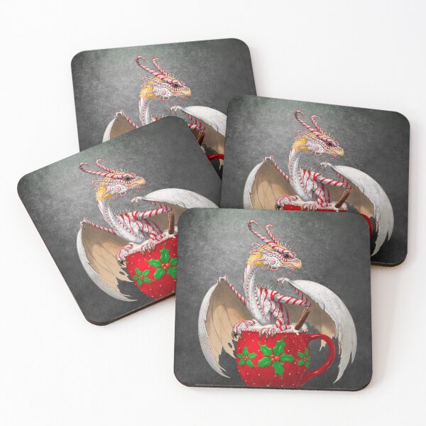 Item preview, White candy cane eggnog dragon in red cup designed and sold by Stanley Morrison.