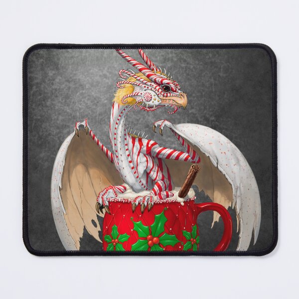 Item preview, White candy cane eggnog dragon in red cup designed and sold by Stanley Morrison.