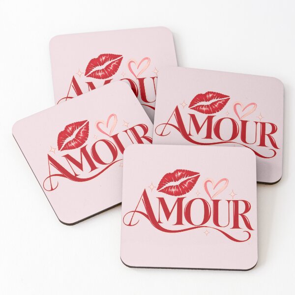 Item preview, Amour Typography with Lipstick Kiss Mark and Heart designed and sold by MetaModel Editions.