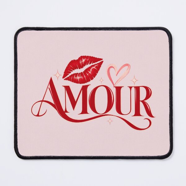 Item preview, Amour Typography with Lipstick Kiss Mark and Heart designed and sold by MetaModel Editions.