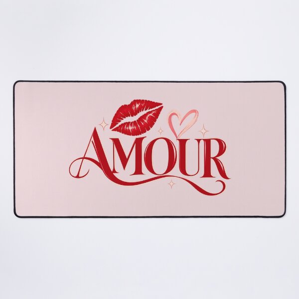 Item preview, Amour Typography with Lipstick Kiss Mark and Heart designed and sold by MetaModel Editions.