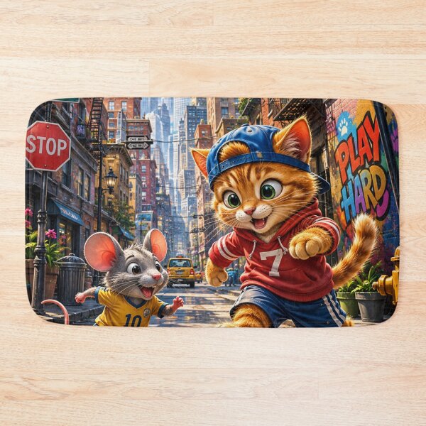 Item preview, Funny cat mouse Soccer art designed and sold by urbanshop7.