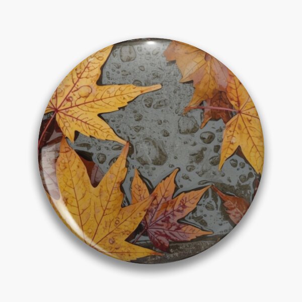 Item preview, Wet Autumn Maple Leaves on Rainy Pavement — Moody Fall Rainy Day Aesthetic designed and sold by LYAN-STORE.