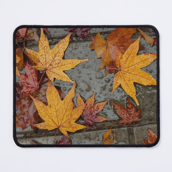 Item preview, Wet Autumn Maple Leaves on Rainy Pavement — Moody Fall Rainy Day Aesthetic designed and sold by LYAN-STORE.