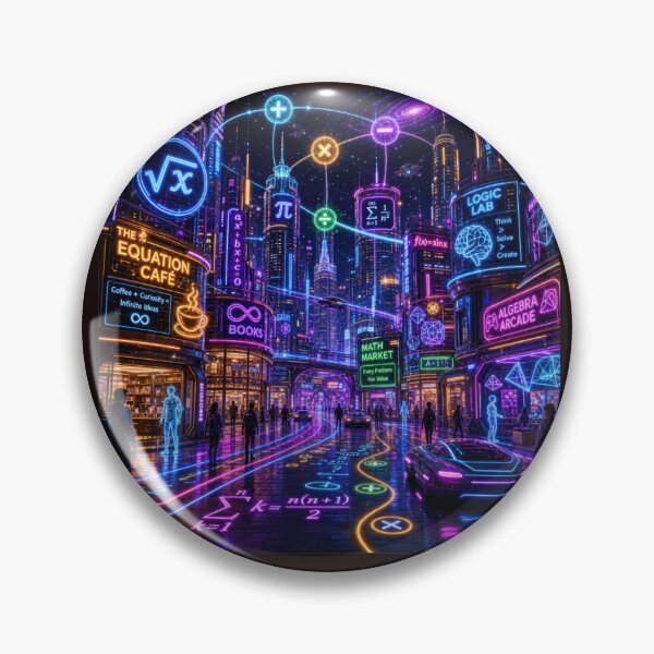 Item preview, Cyberpunk Math City; Futuristic Neon STEM Metropolis designed and sold by soin10s-designs.
