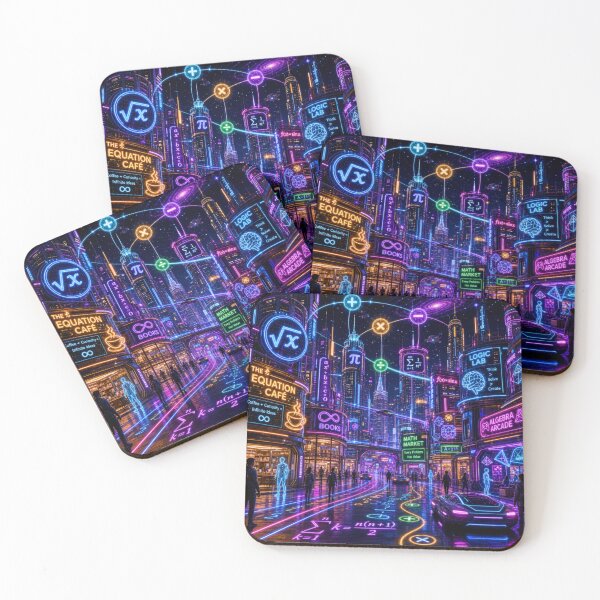 Item preview, Cyberpunk Math City; Futuristic Neon STEM Metropolis designed and sold by soin10s-designs.