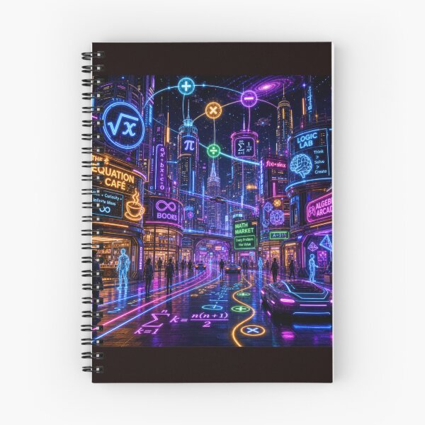 Item preview, Cyberpunk Math City; Futuristic Neon STEM Metropolis designed and sold by soin10s-designs.