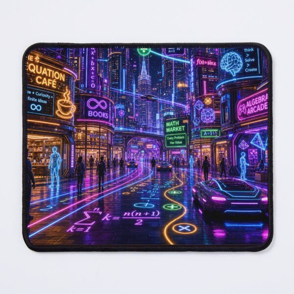 Item preview, Cyberpunk Math City; Futuristic Neon STEM Metropolis designed and sold by soin10s-designs.