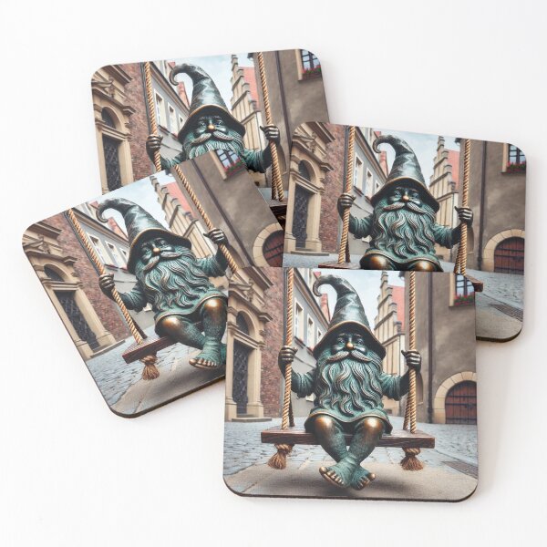 Item preview, Gnome on Swing Art Print – Playground Nostalgia Gift, Poland Travel Decor designed and sold by Purrfecta.